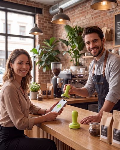 Barista Çentik damgasını uzatırken