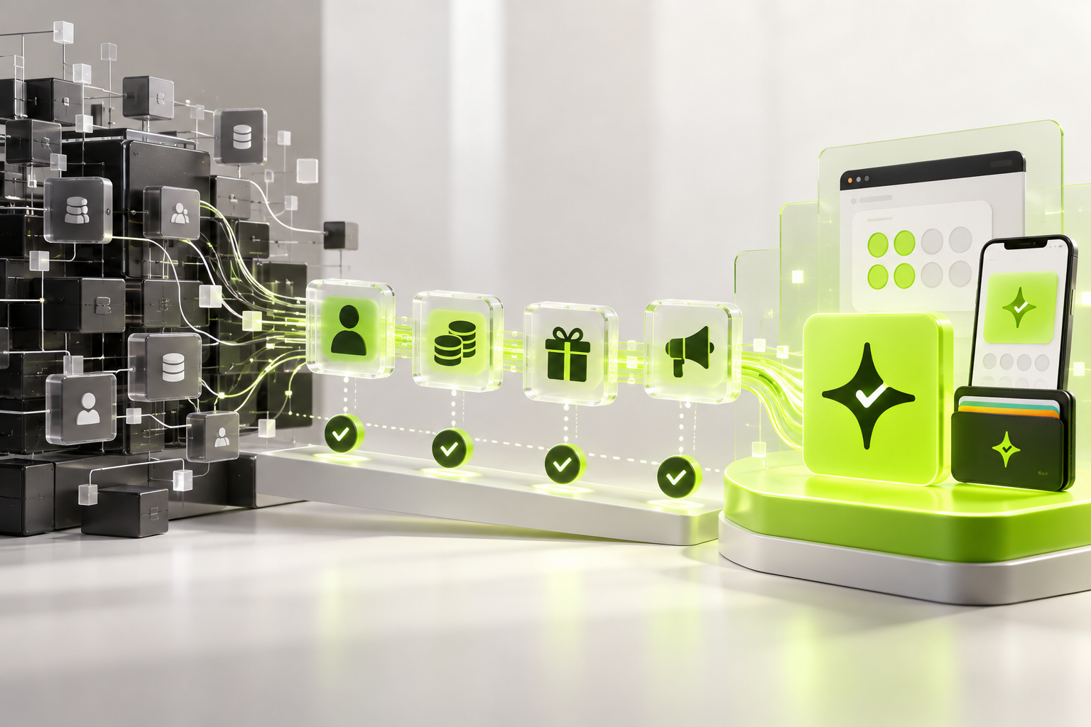 Controlled migration of customer identities, loyalty balances, rewards and marketing permissions into Çentik.
