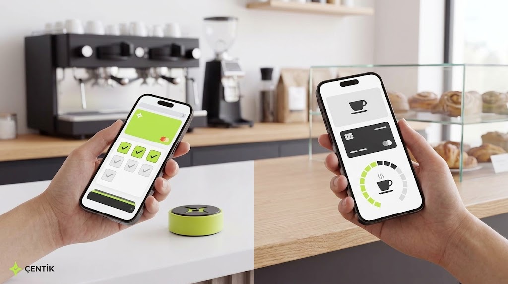 Comparison of an app-free café loyalty journey with a proprietary branded loyalty app model