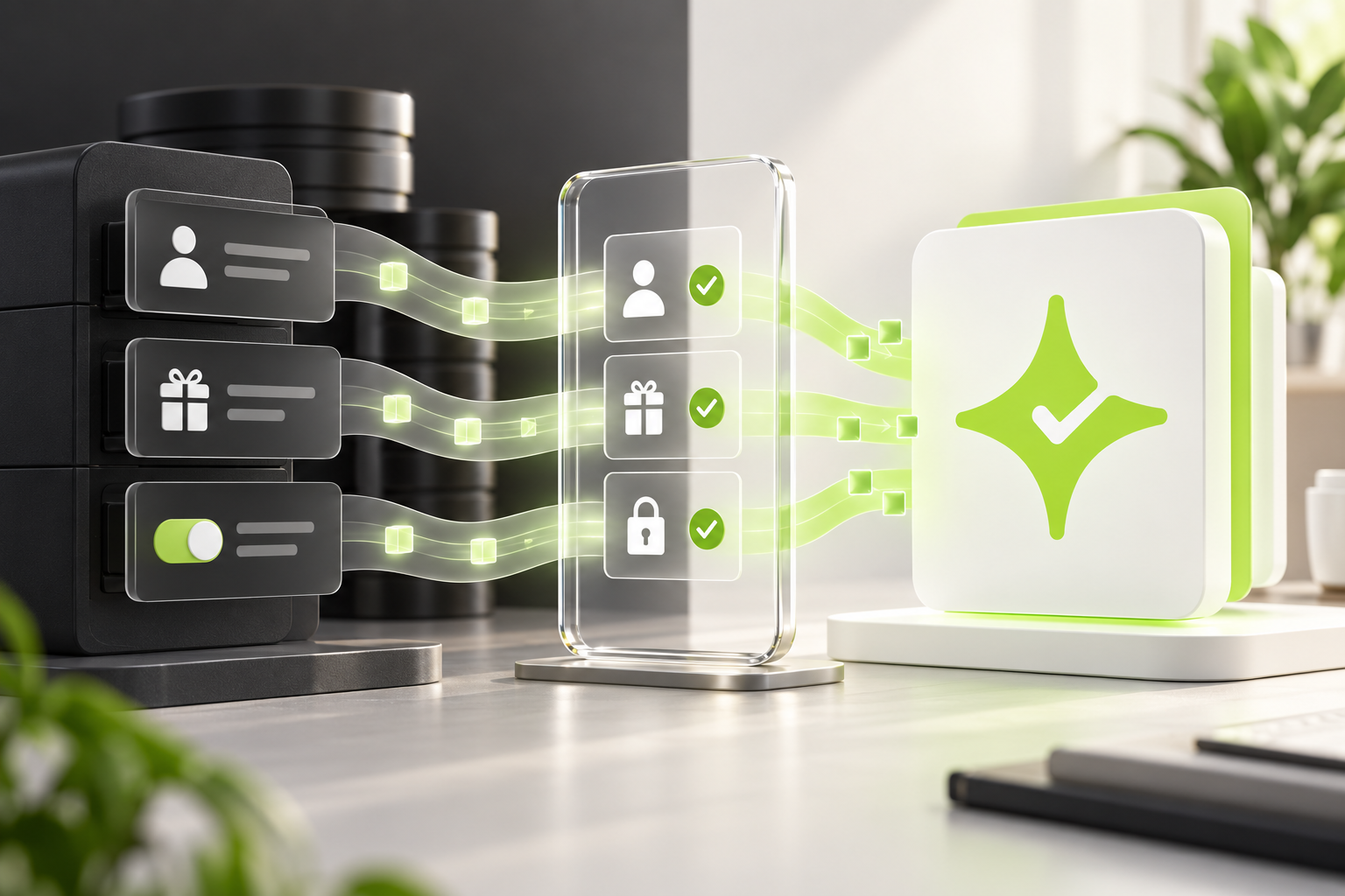 Customer identities, reward balances and consent records moving through a controlled UK loyalty migration into Çentik