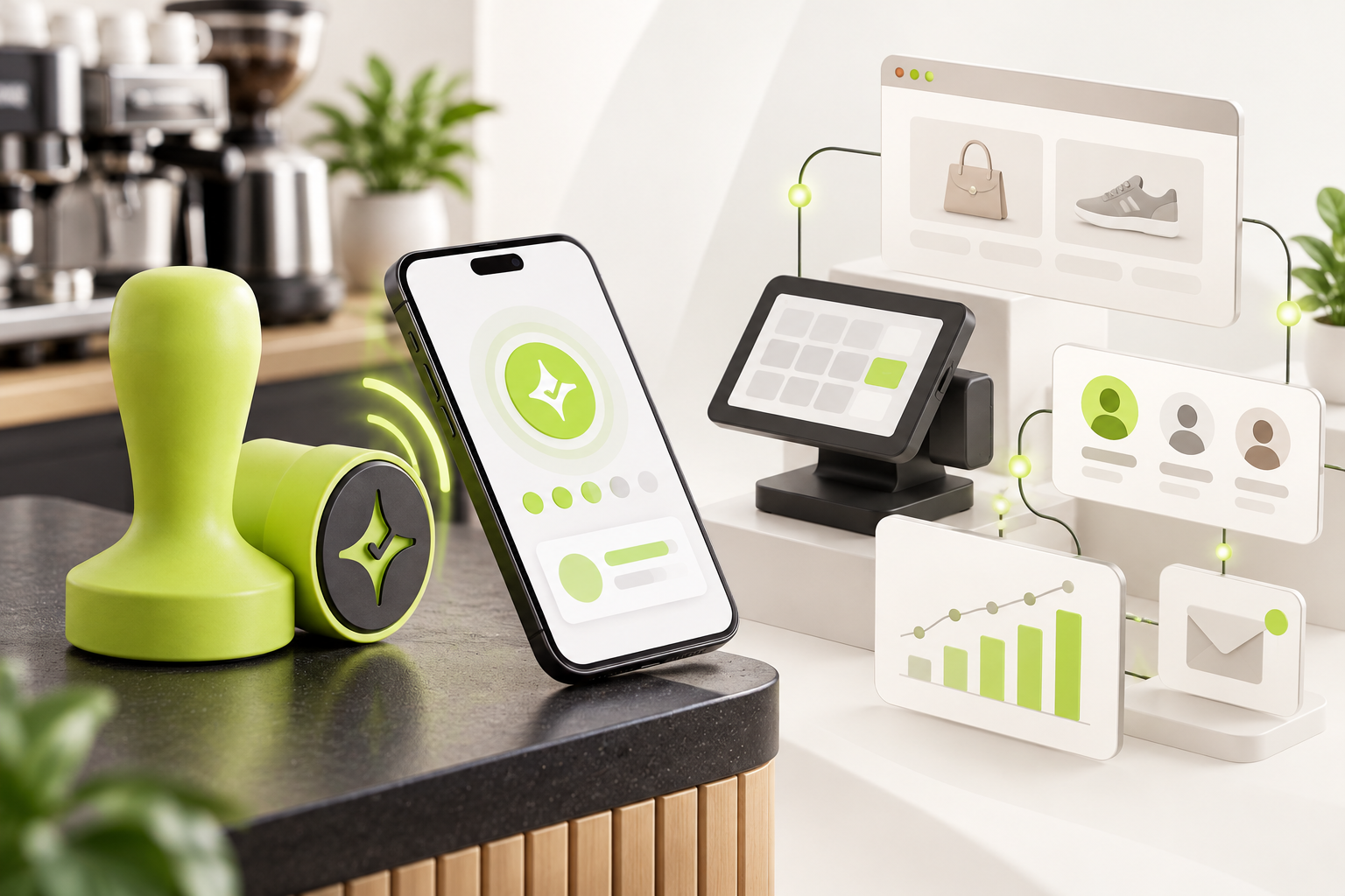 Editorial comparison of Çentik's NFC and QR loyalty experience with a connected retail loyalty and marketing platform.
