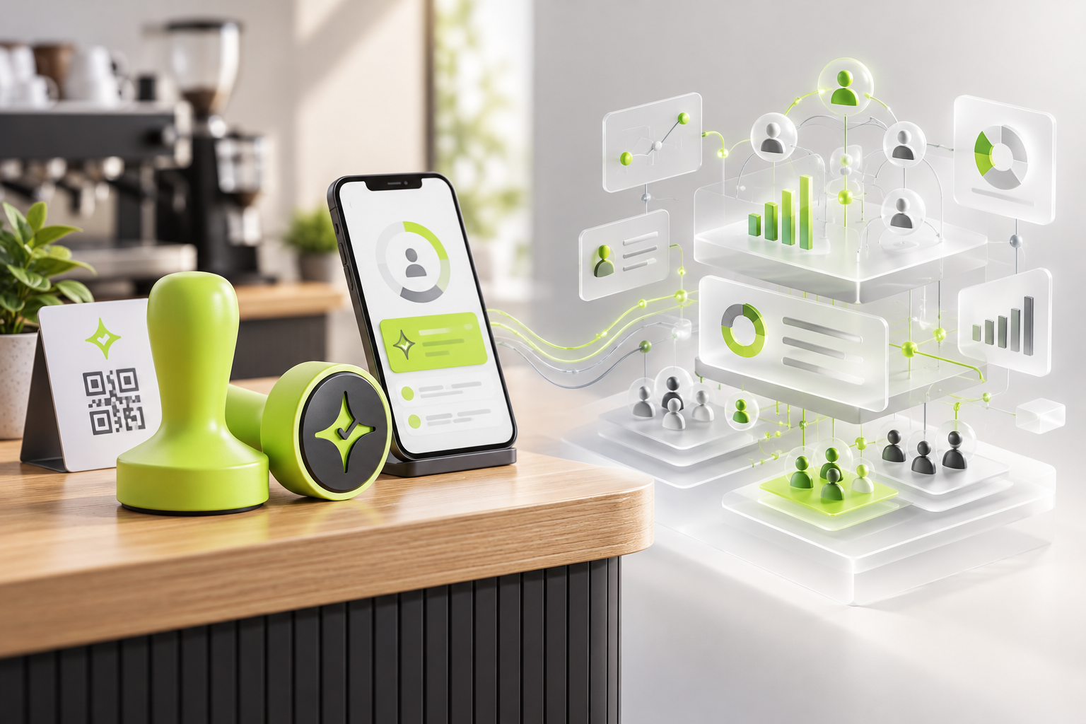 Conceptual comparison of Çentik's in-store NFC and QR loyalty experience with enterprise customer intelligence and personalization workflows.