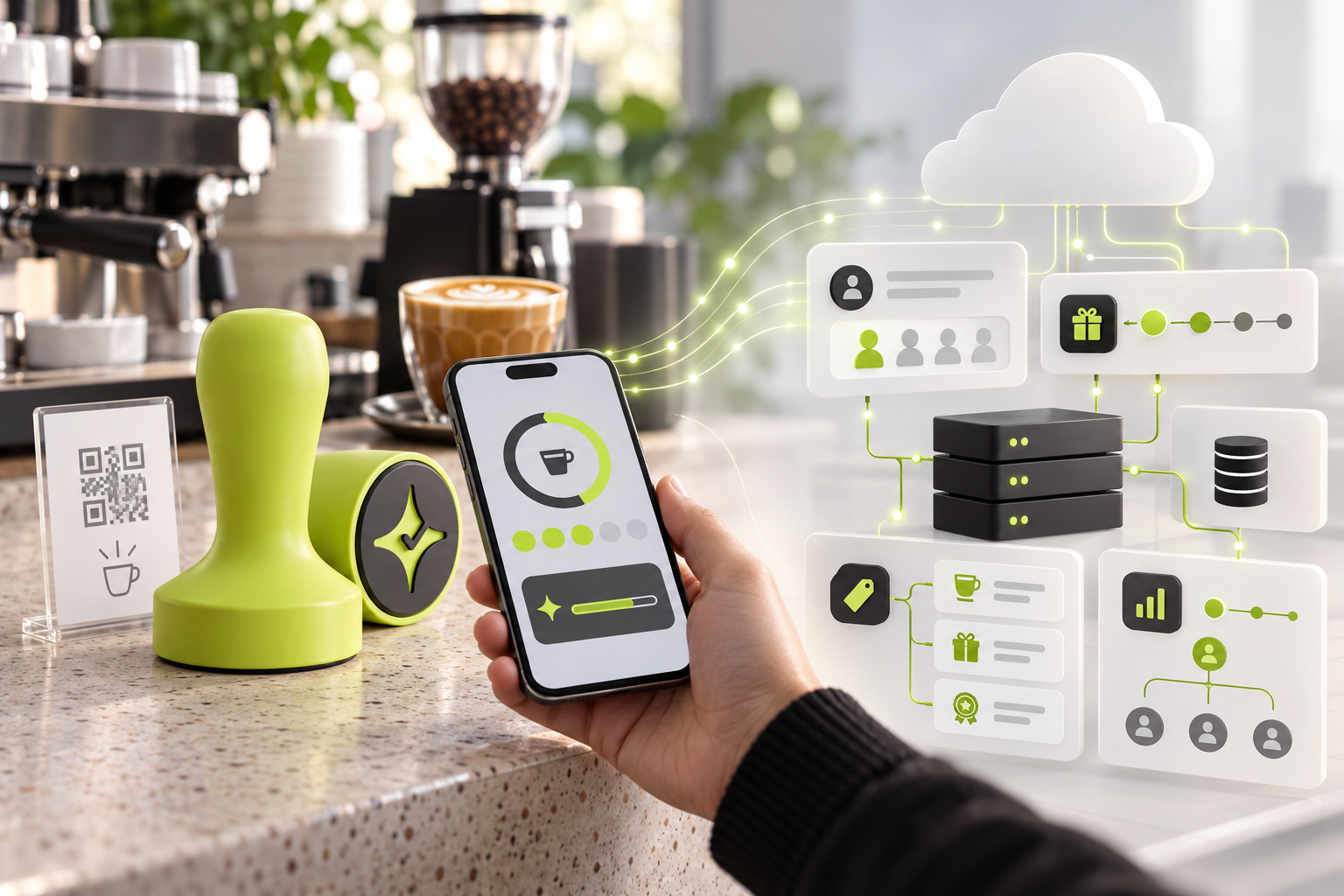 Conceptual comparison of Çentik NFC and QR customer rewards with an API-first enterprise loyalty infrastructure
