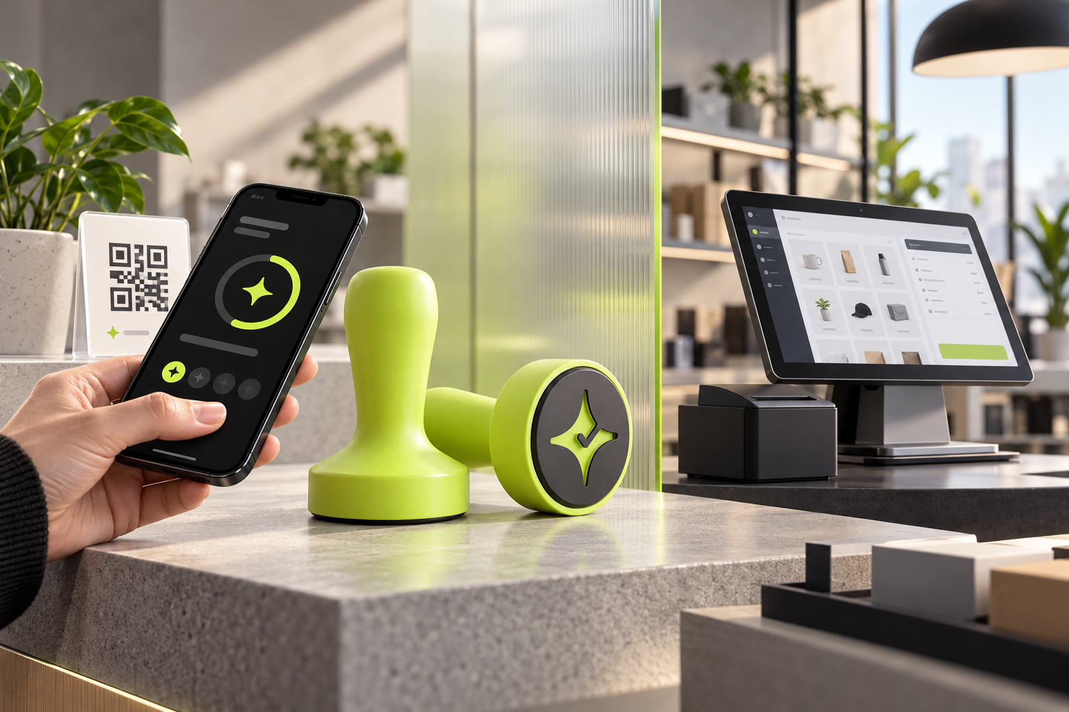 Editorial comparison of Çentik's NFC and QR loyalty experience and an integrated retail POS workflow.