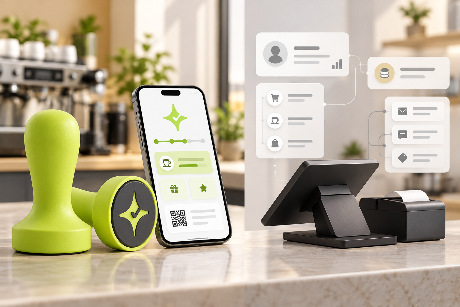 Editorial comparison of Çentik NFC and QR customer rewards with a checkout-connected loyalty and automated marketing workflow.