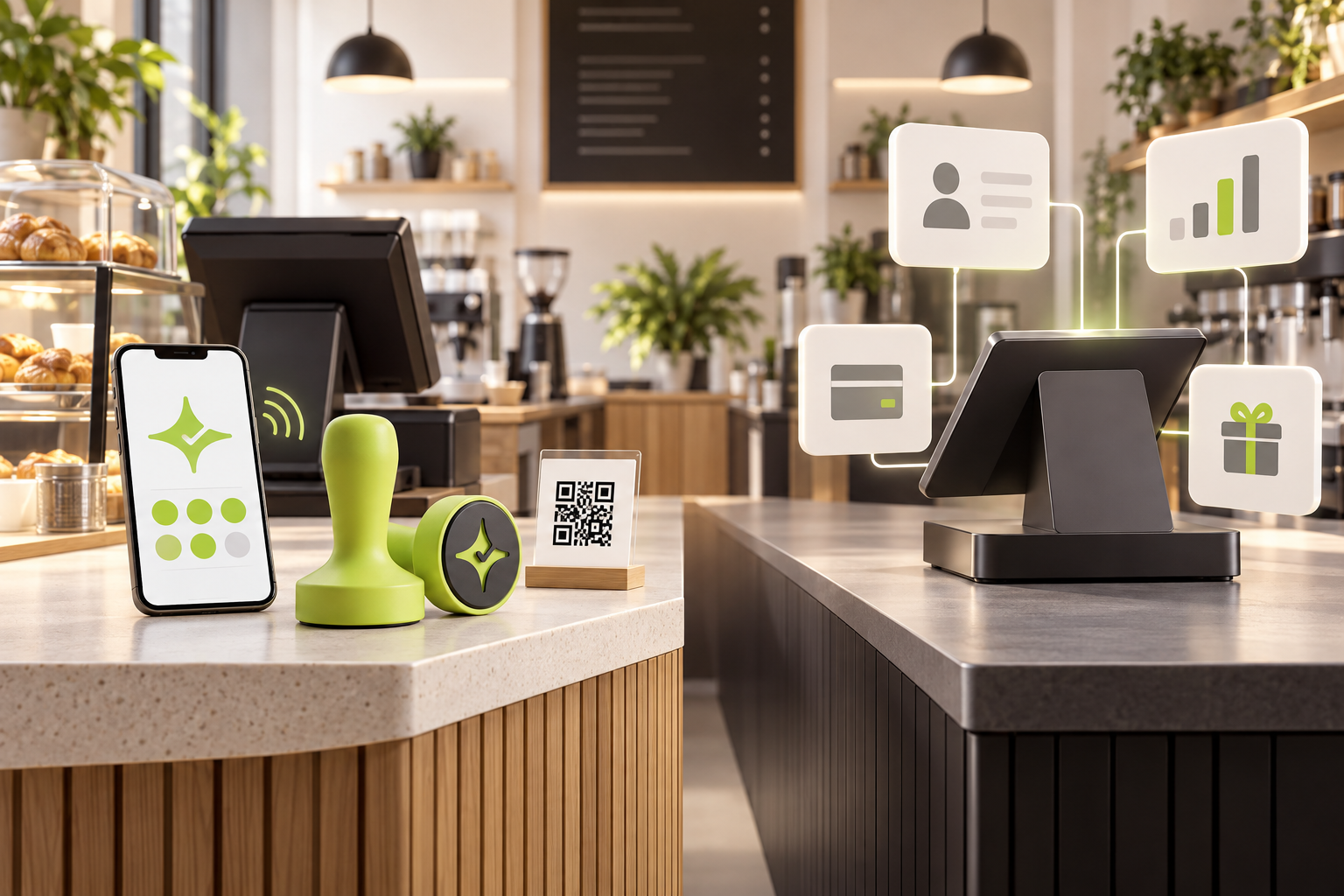 Editorial decision visual contrasting POS-independent loyalty with loyalty embedded in a commerce stack.