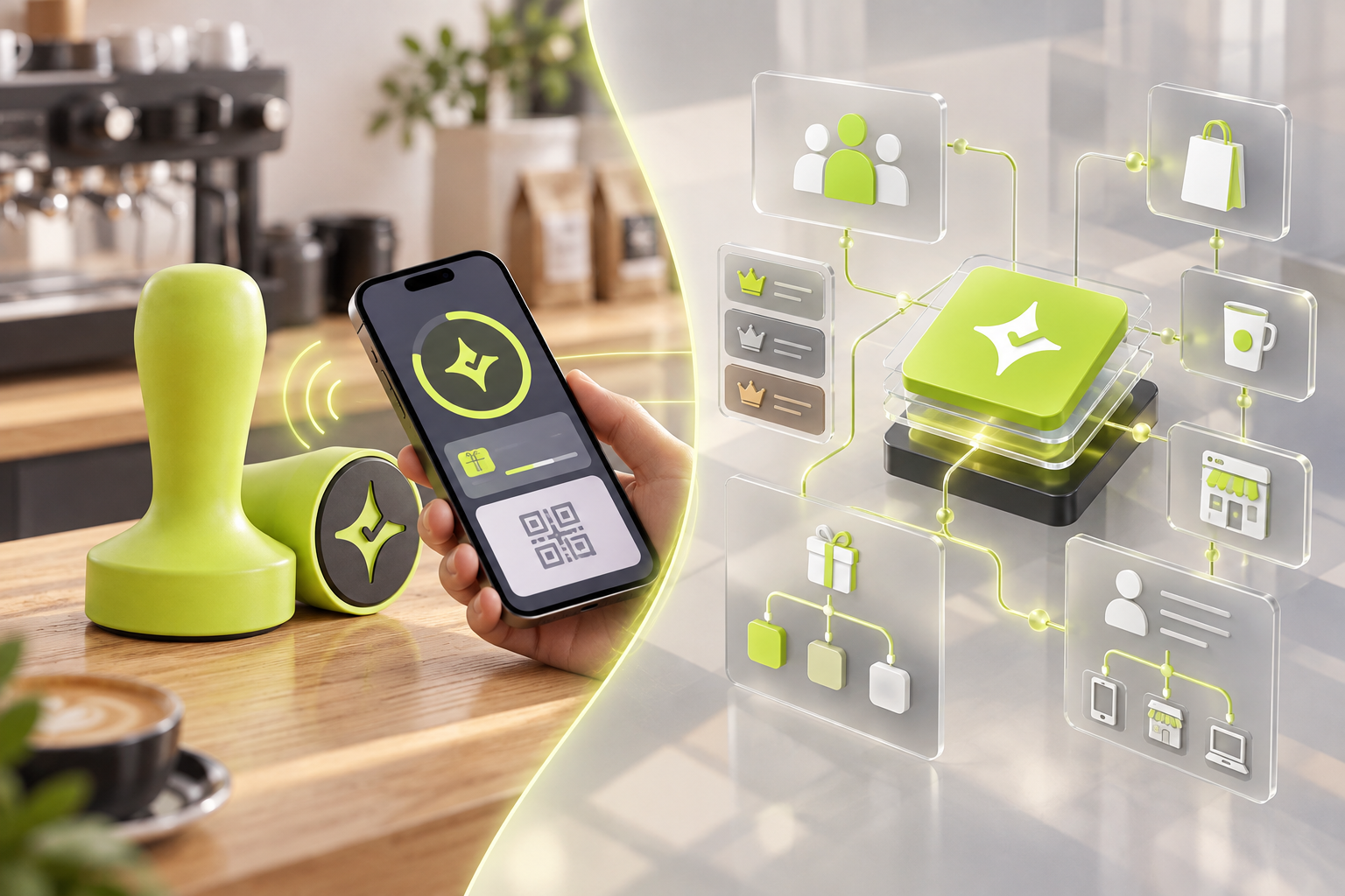 Conceptual comparison of Çentik storefront NFC and QR loyalty with Capillary-style enterprise loyalty architecture and analytics.