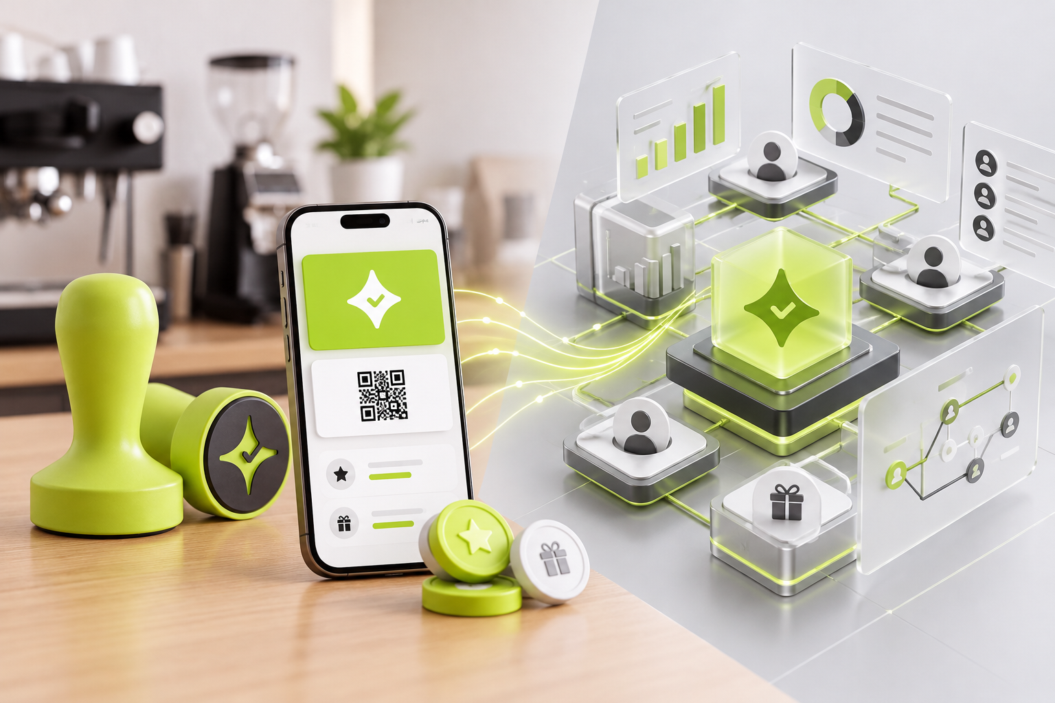 Editorial comparison of Çentik's in-store digital loyalty experience and Kobie's enterprise loyalty architecture.